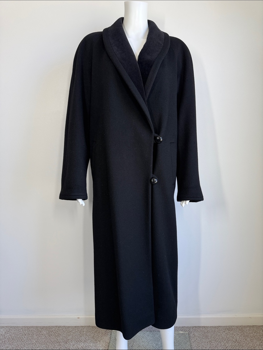 Vintage Evan Picone 100% Wool Long Coat - Size M